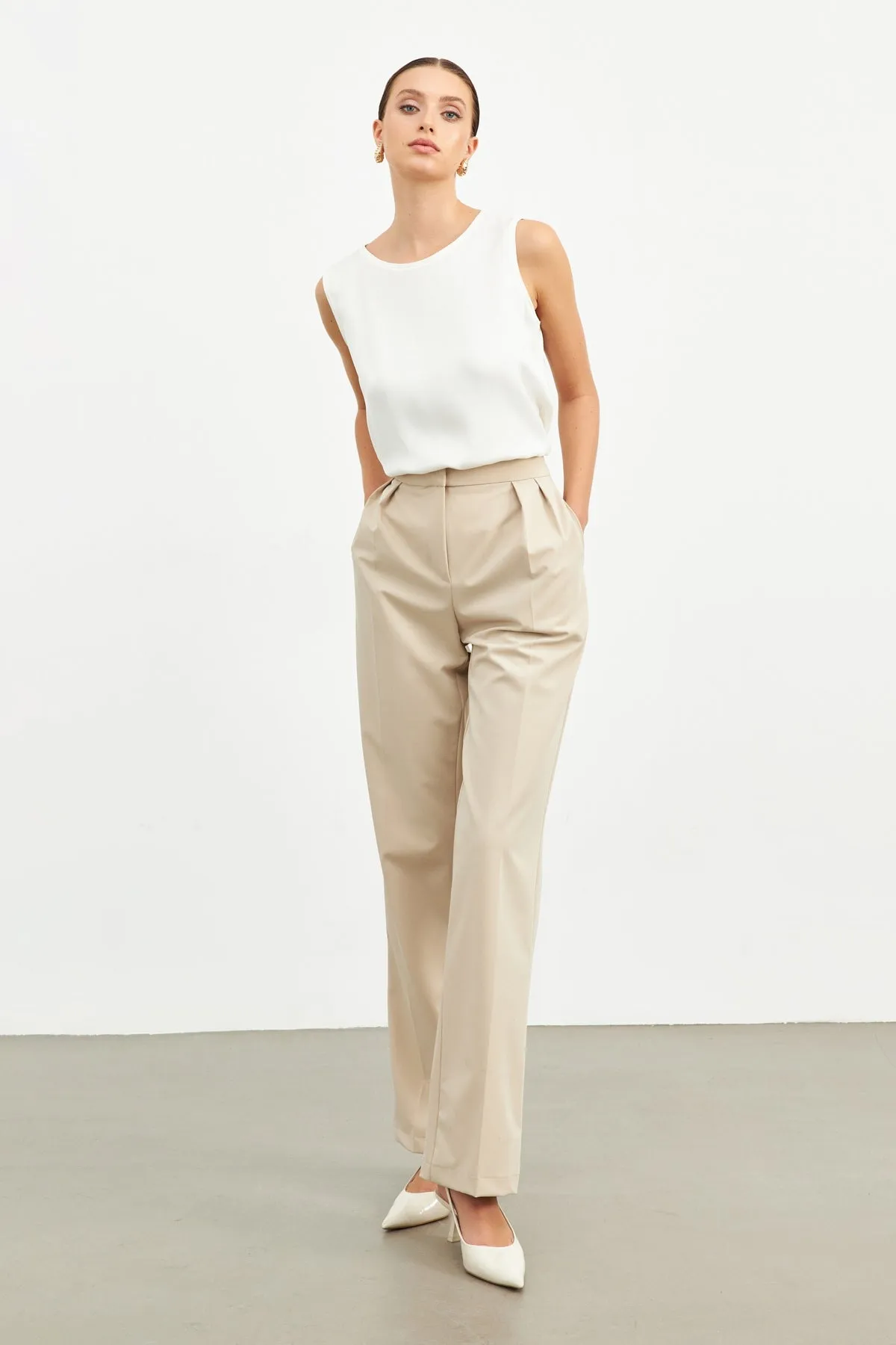 Setre Straight Cut Trousers Beige
