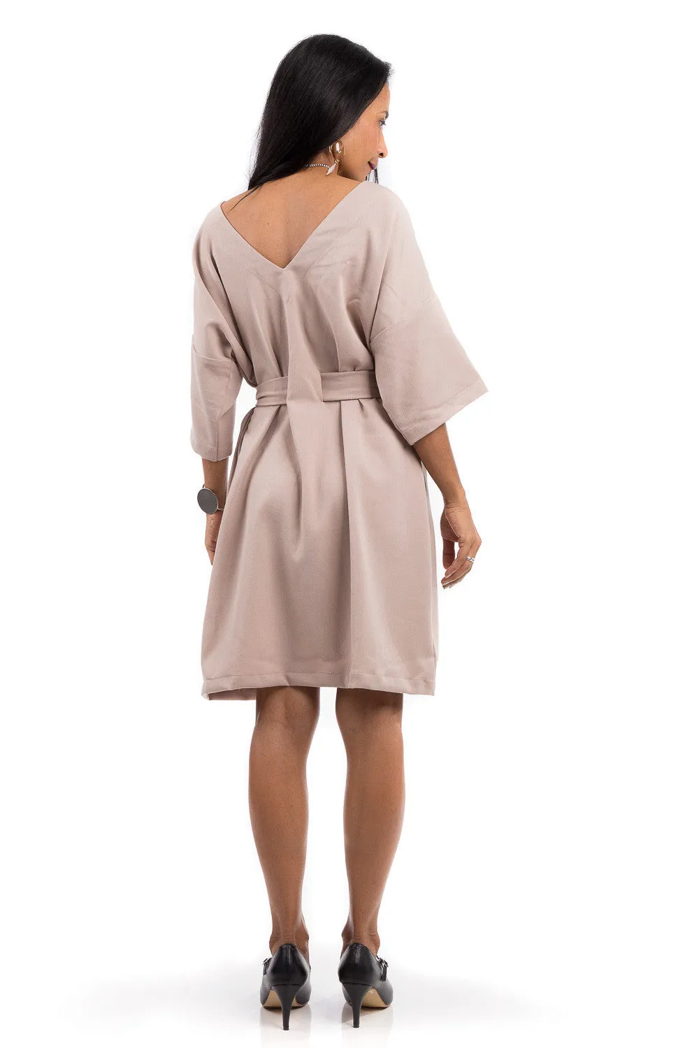 Short dress, beige summer dress
