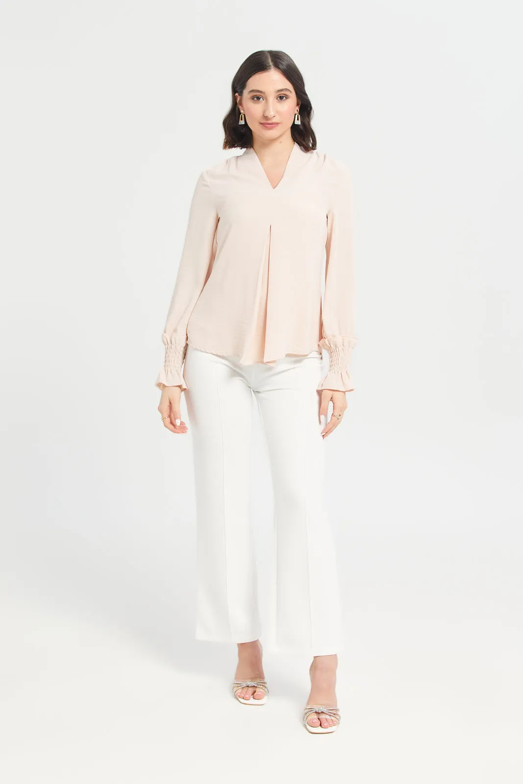 Single Pleat Wide Leg Trouser