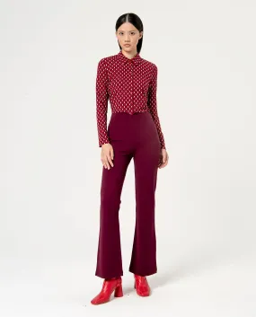 Surkana flare trousers knitted blunt knit purple