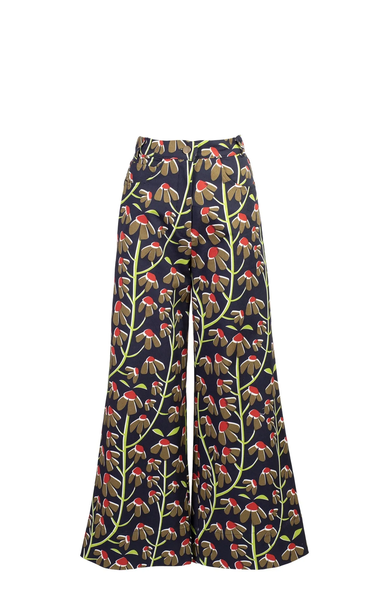 Szegfu Flared Canvas Trousers Chamomile