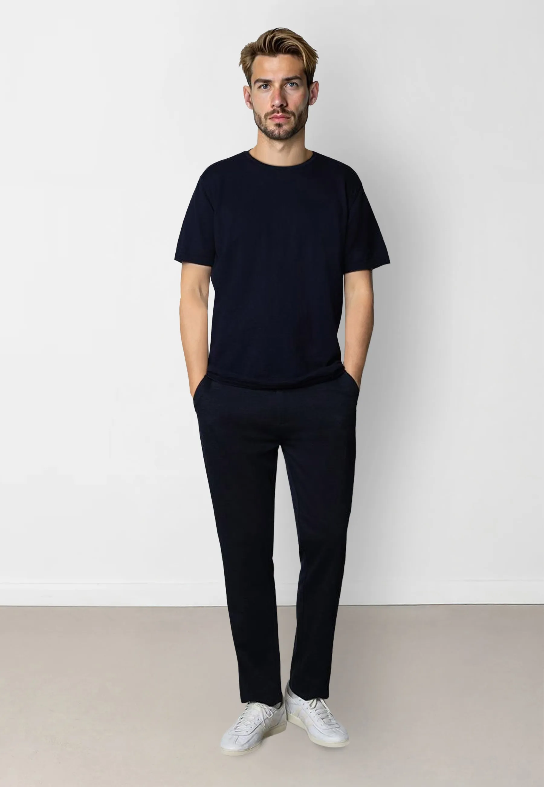 Thomas knitted t-shirt - Navy
