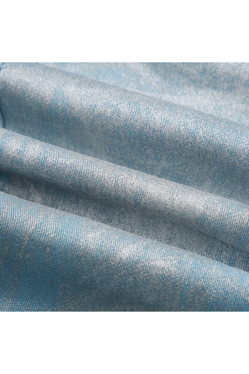 TI621 Metallic Denim Tube Top