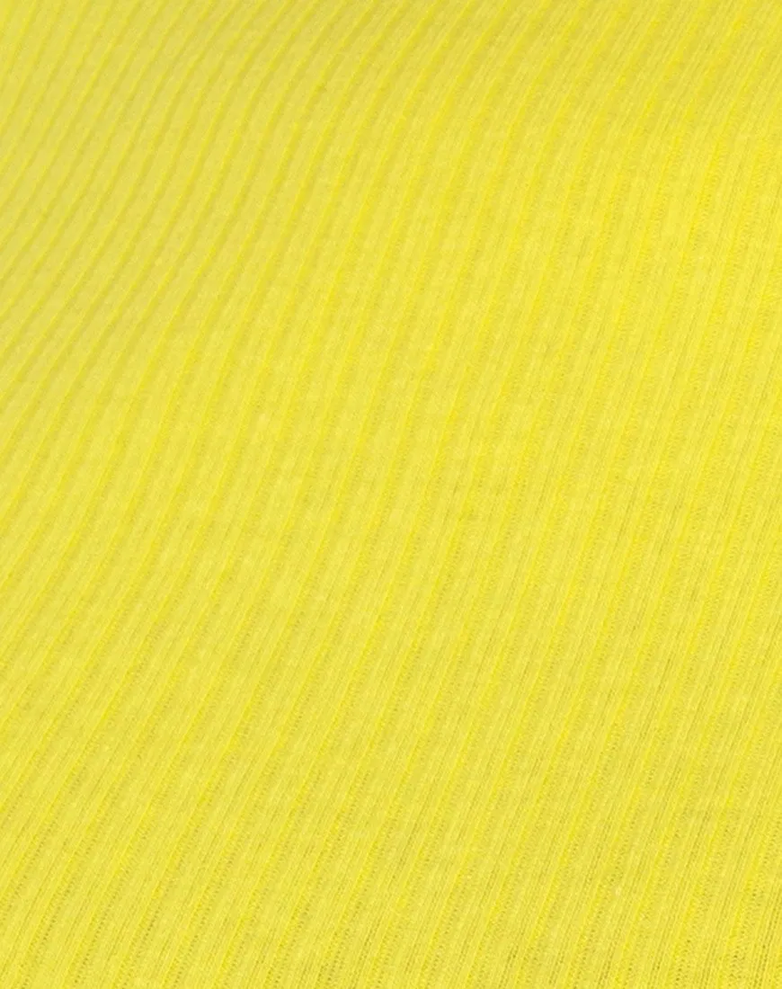 Tiner Crop Top in Rib Sunny Yellow