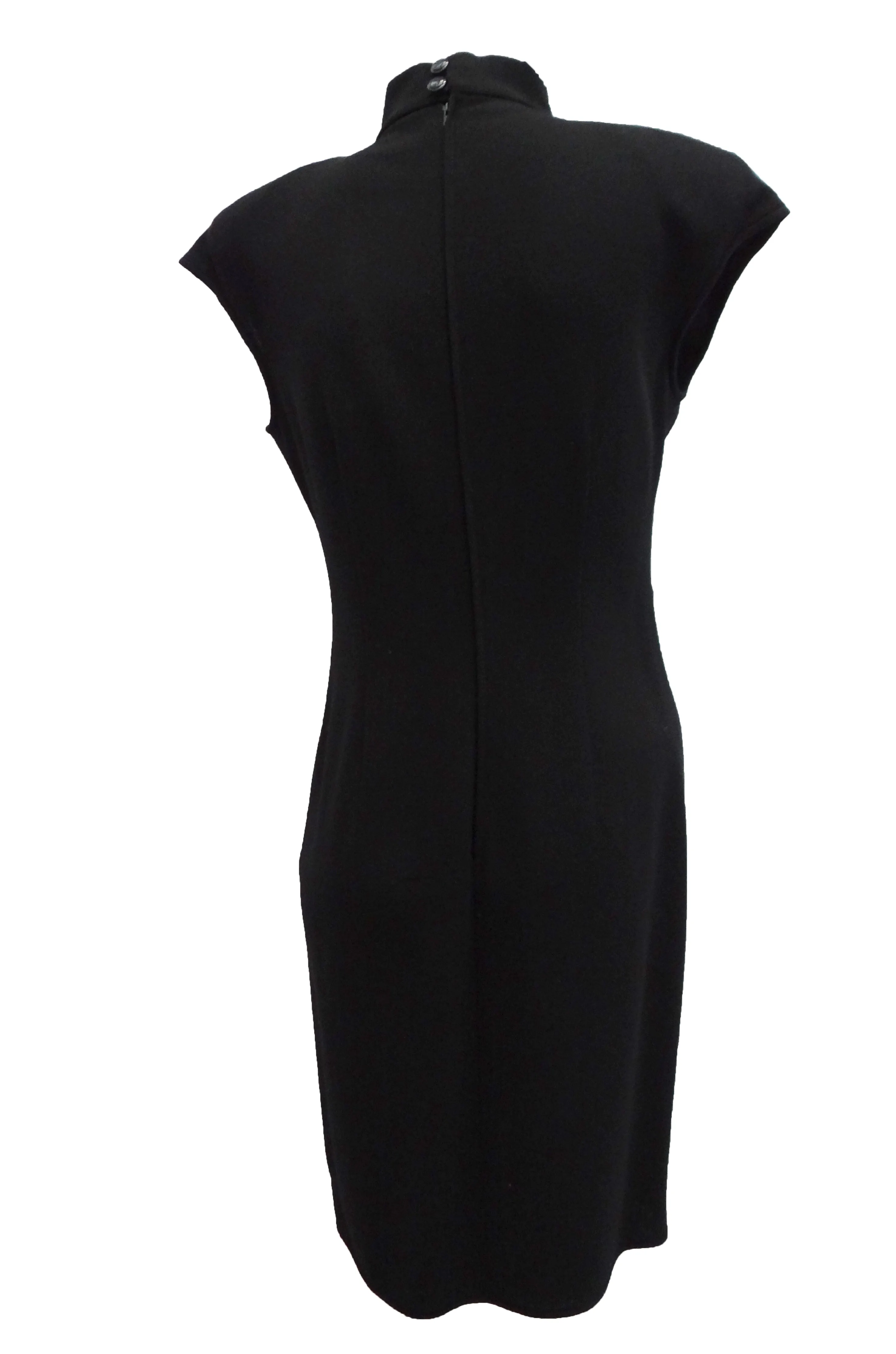 Valentino Asymmetric Wrap Dress in Black Wool Crepe, UK10-12