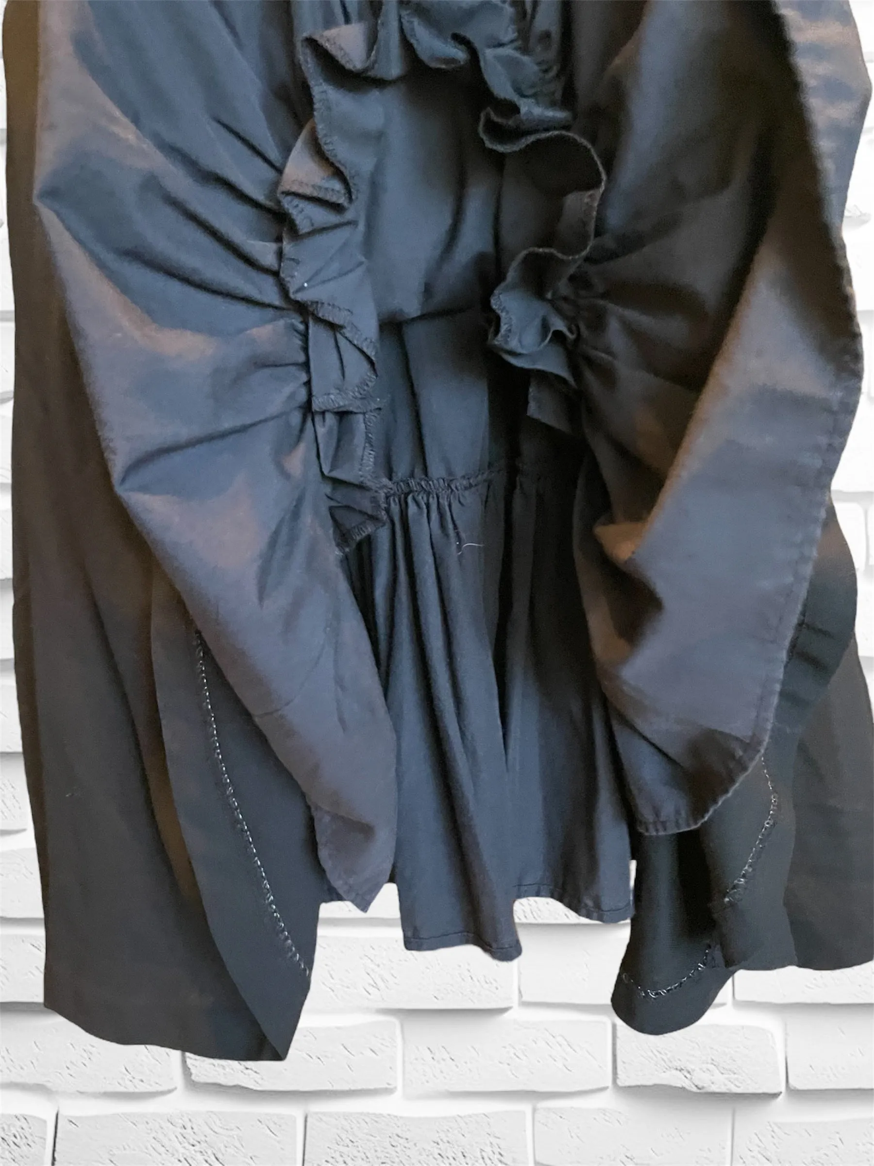 Vintage Full Black Wool Circle Skirt with Several Layers of Under Lining