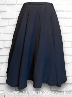 Vintage Full Black Wool Circle Skirt with Several Layers of Under Lining