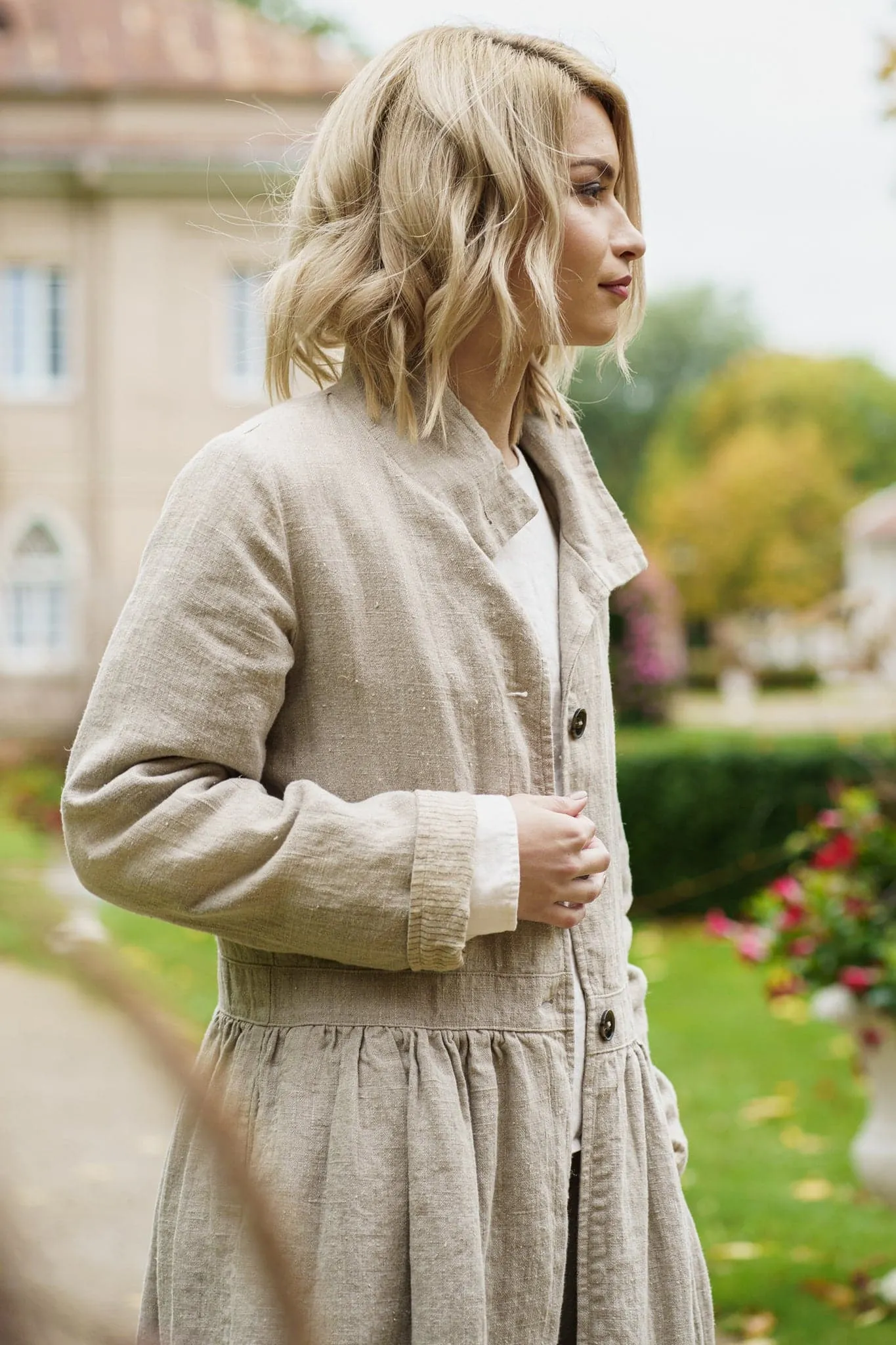 Washed linen coat Evita