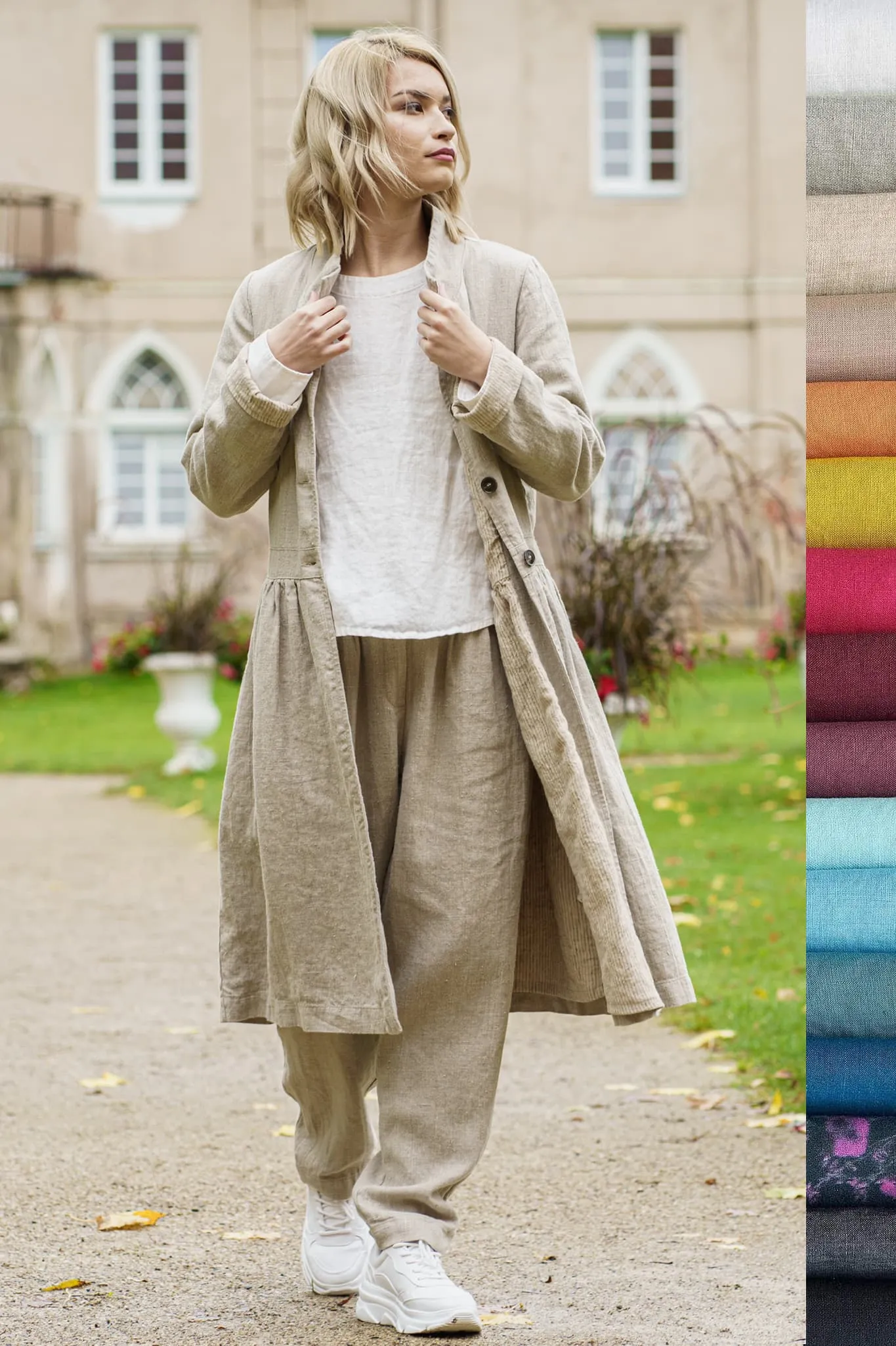 Washed linen coat Evita