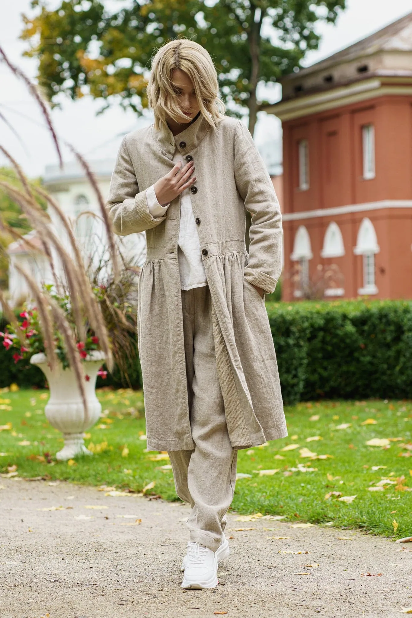 Washed linen coat Evita