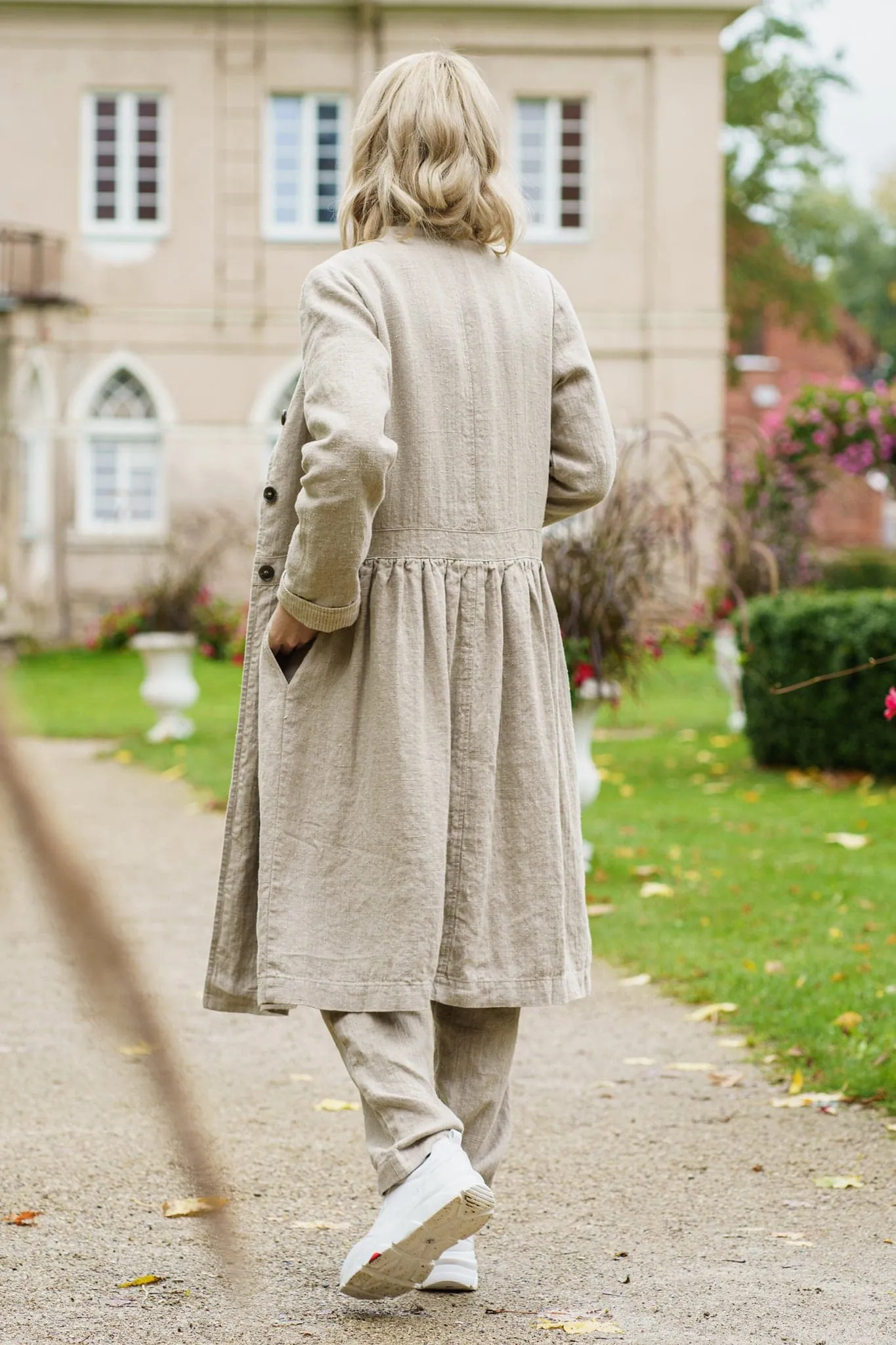 Washed linen coat Evita