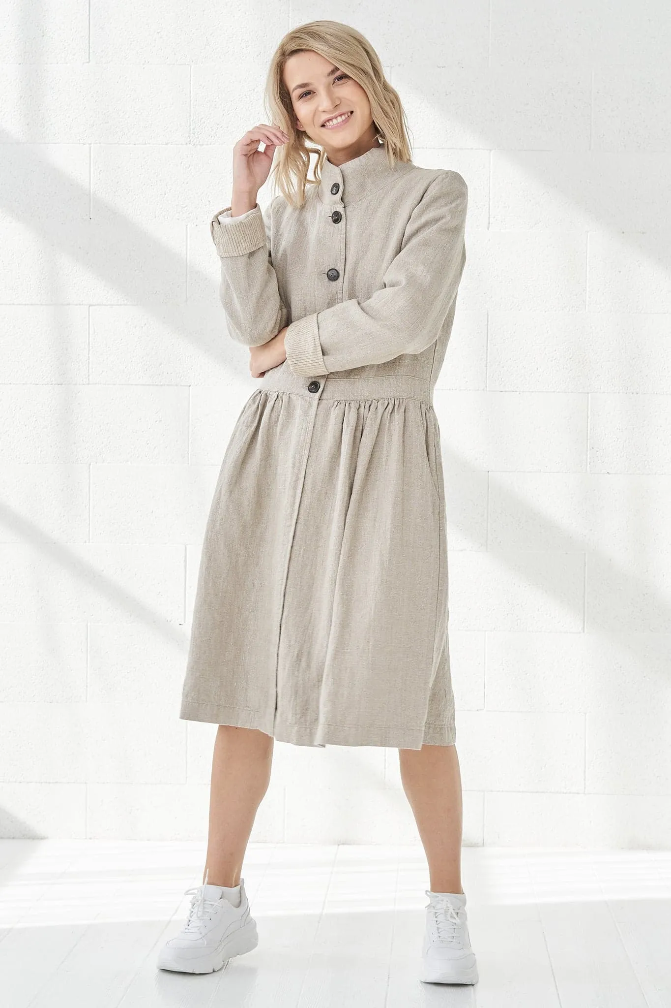 Washed linen coat Evita