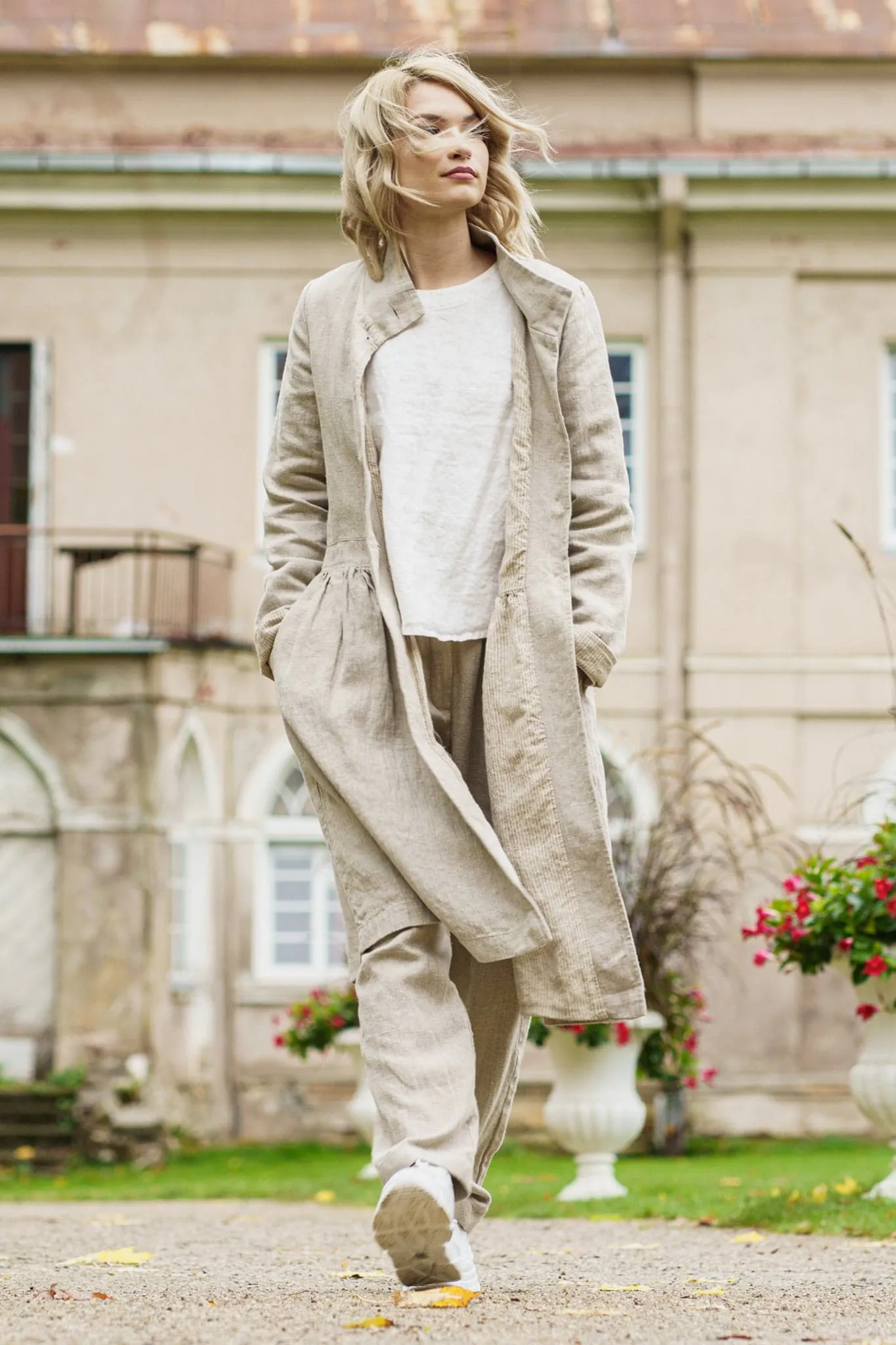 Washed linen coat Evita