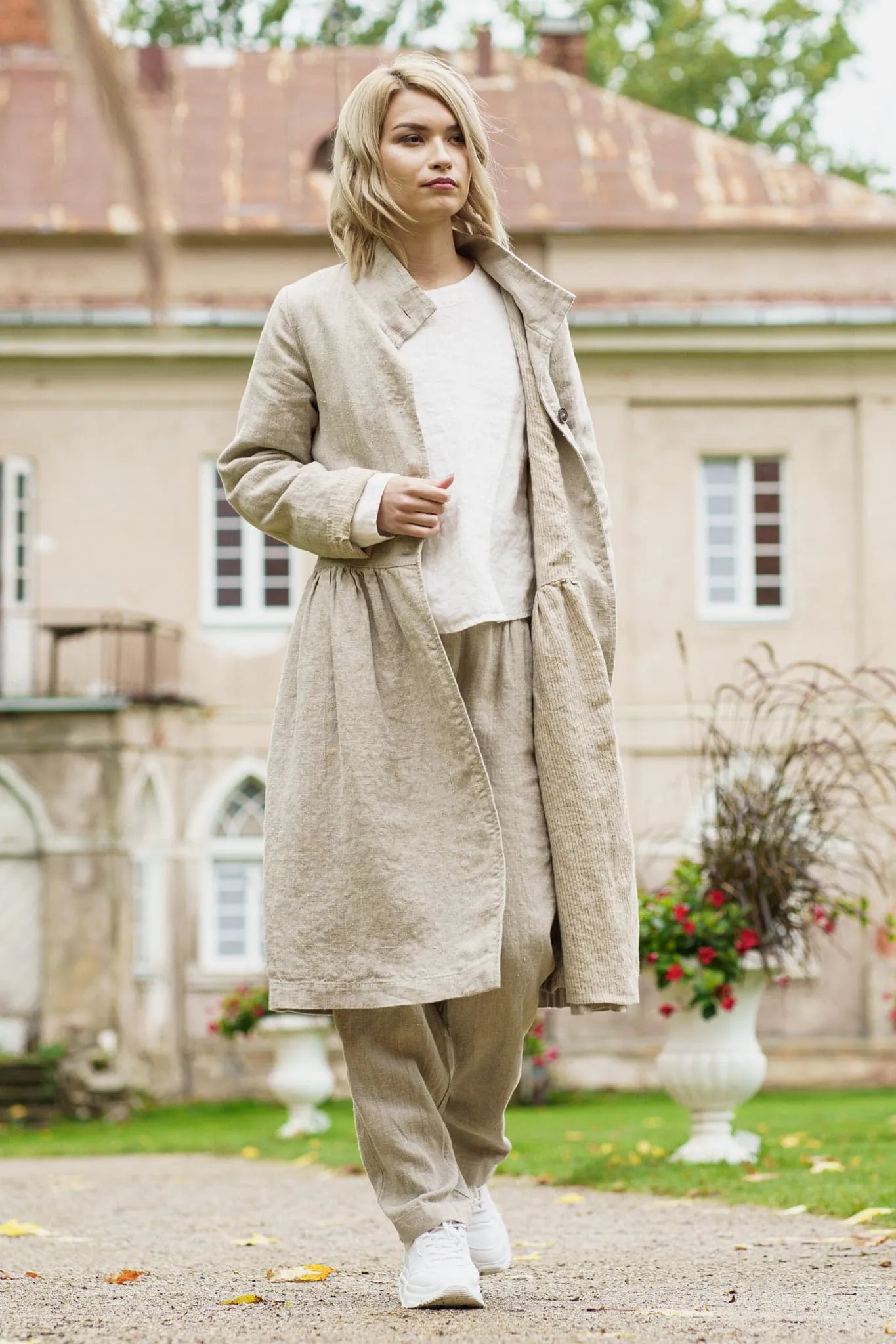 Washed linen coat Evita