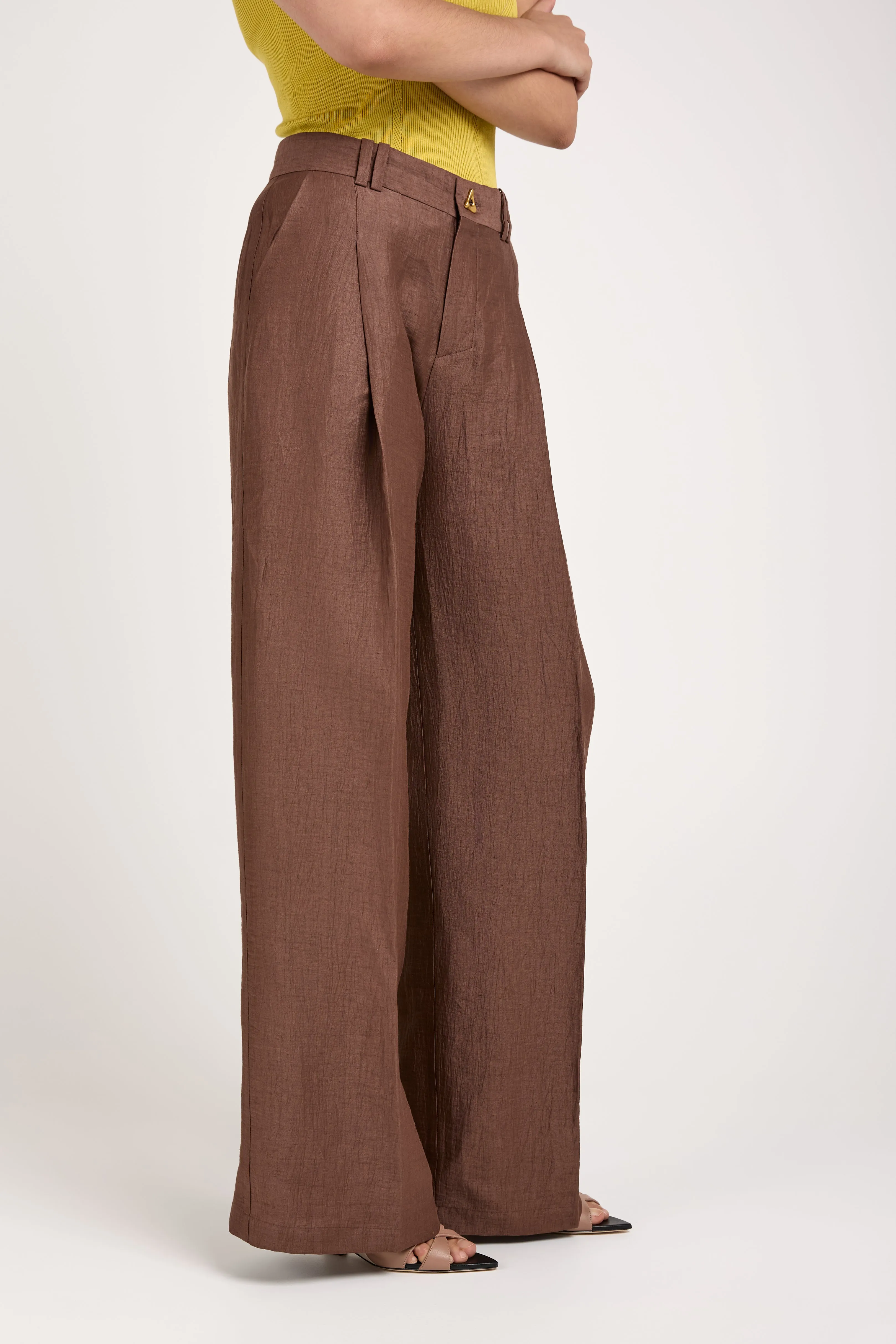Wellen Linen Trouser Pant in Sienna