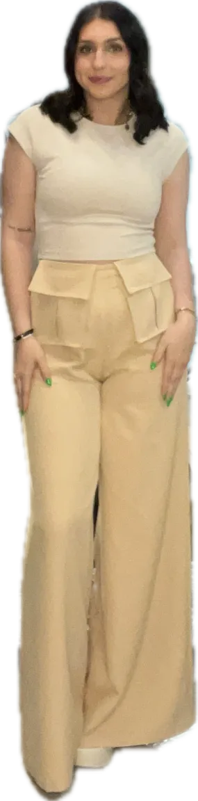 Wide Leg Front Pocket Trouser