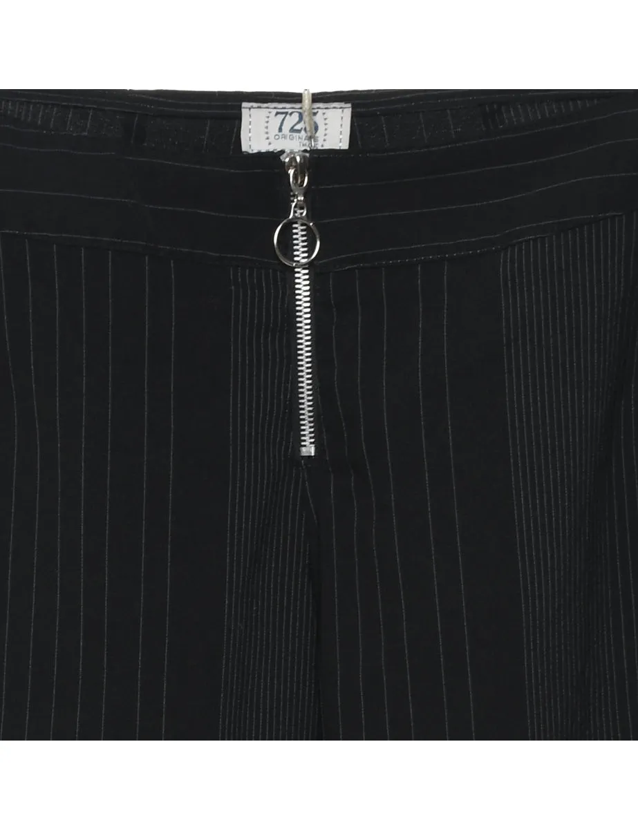Wide Leg Pinstriped Trousers - W26 L32