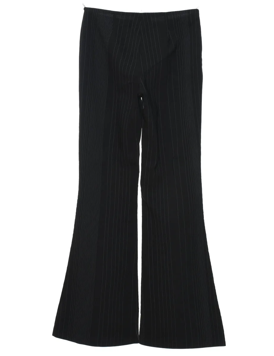 Wide Leg Pinstriped Trousers - W26 L32