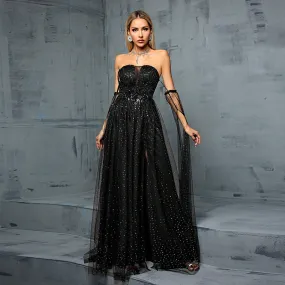 Women Lace Sequined Party Evening Dress