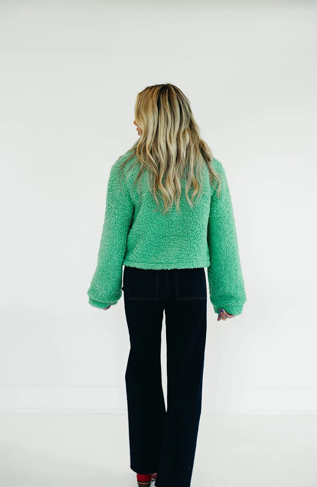 Zariza Teddy Jacket - Spring Green