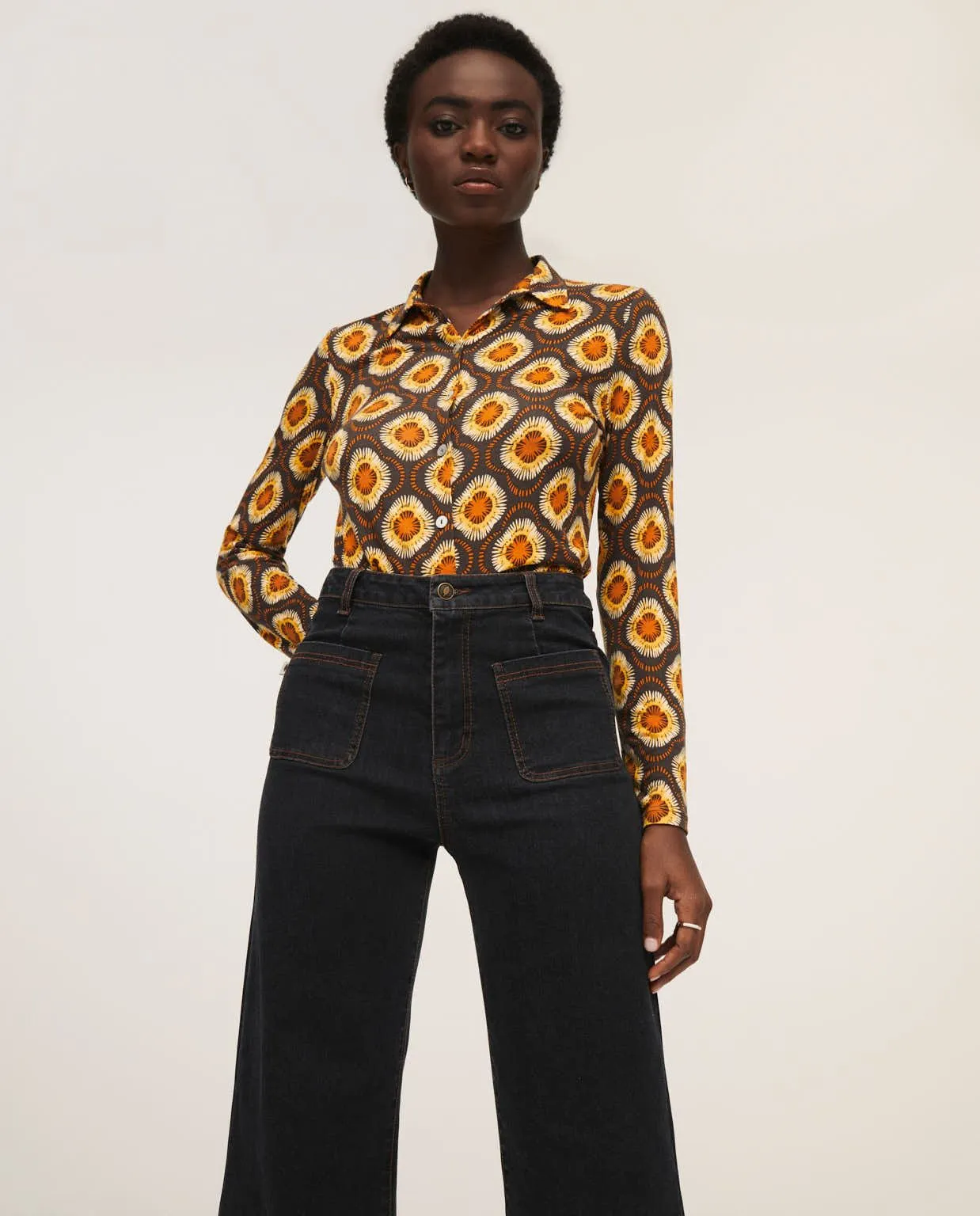 Zwarte spijkerbroek | Surkana wide leg trousers black