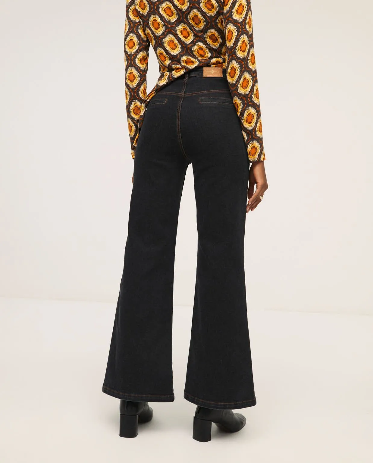 Zwarte spijkerbroek | Surkana wide leg trousers black