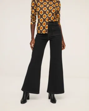 Zwarte spijkerbroek | Surkana wide leg trousers black