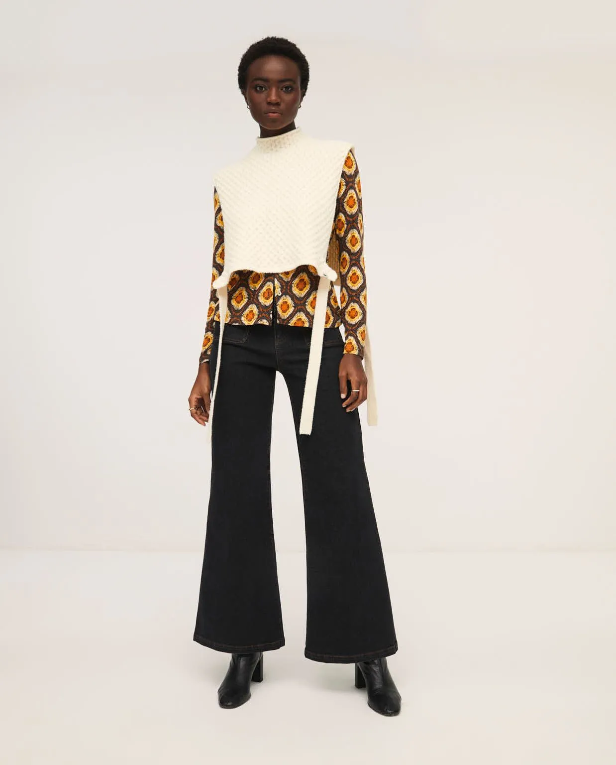 Zwarte spijkerbroek | Surkana wide leg trousers black